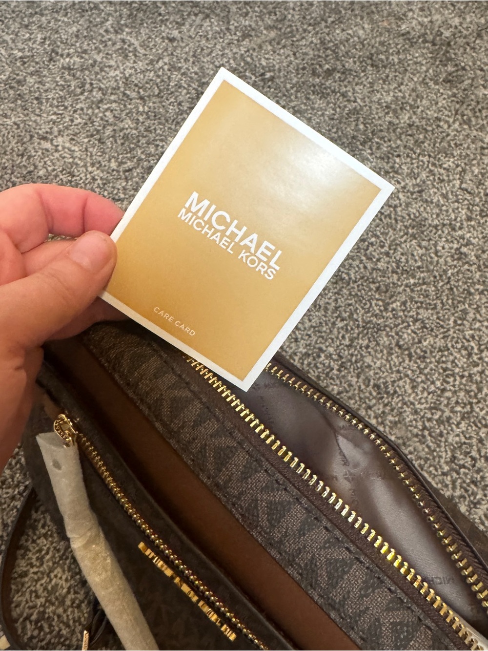 Michael Kors Jet Set Large Logo Crossbody Bag Brown MK Signature NWT - Picture 10 of 13